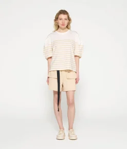balloon sleeve tee stripes