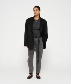 belted pants jog denim