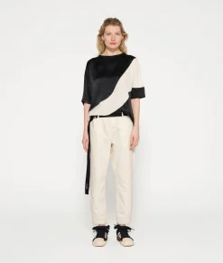 belted pants jog denim