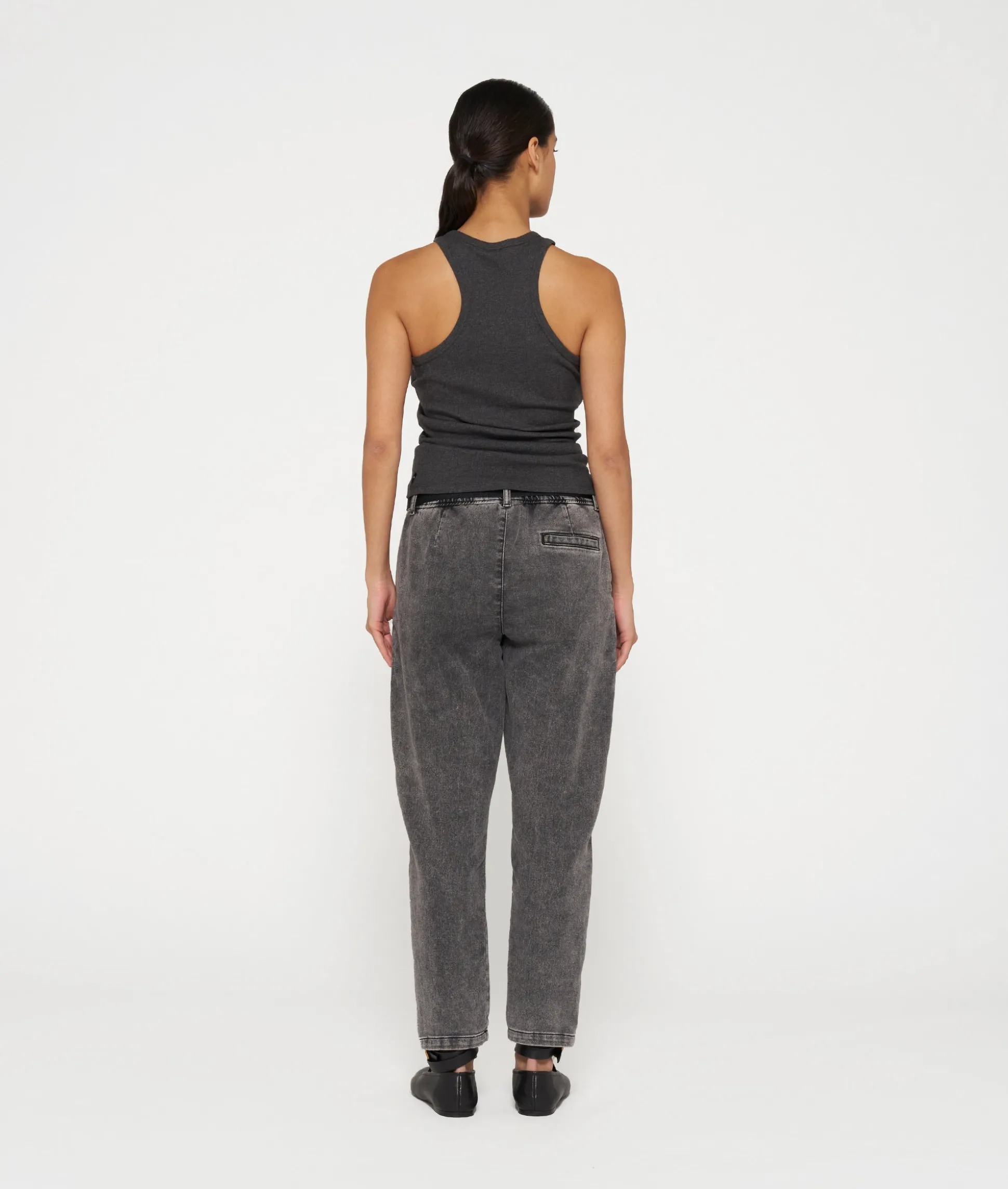 belted pants jog denim