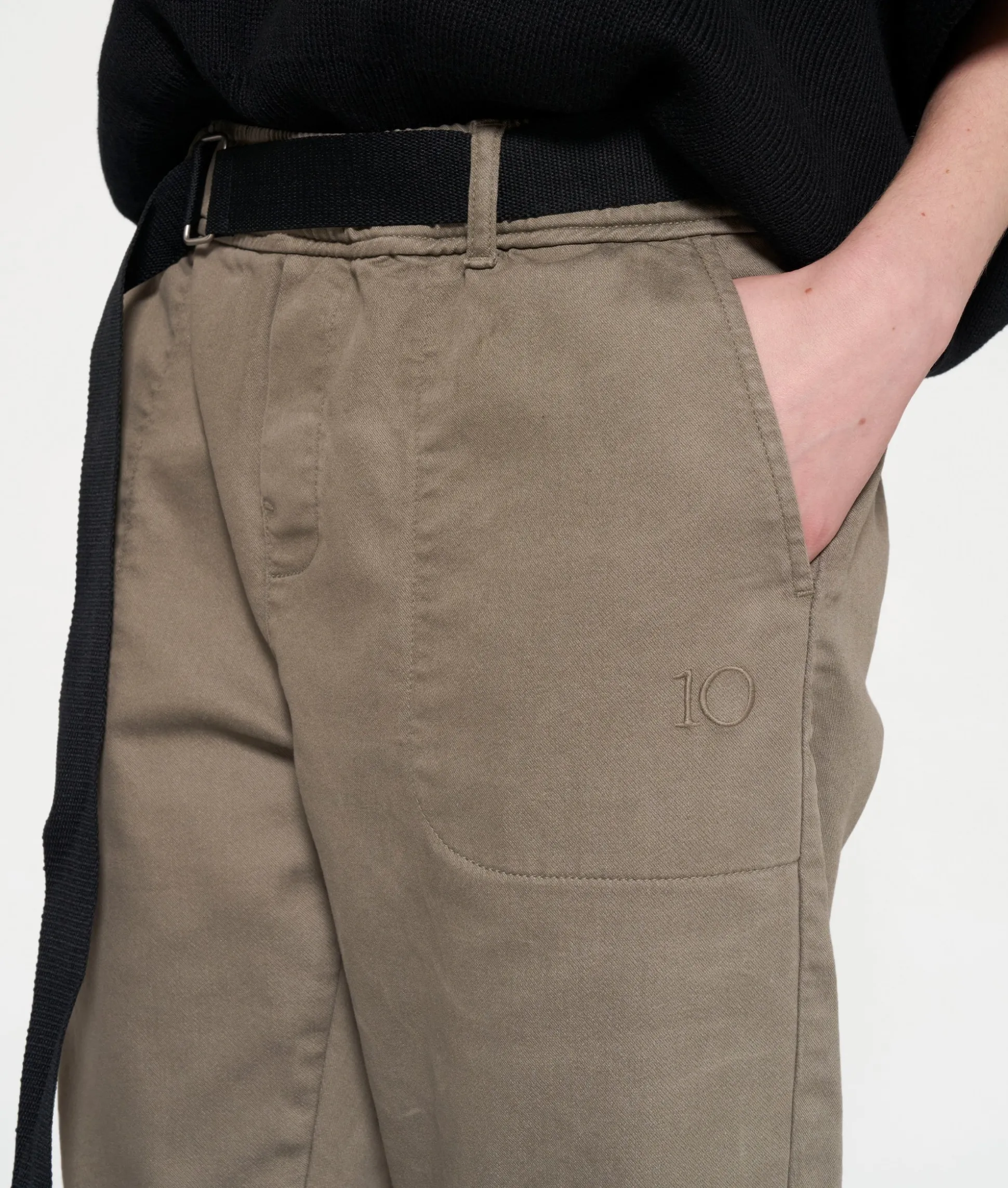 belted pants jog denim