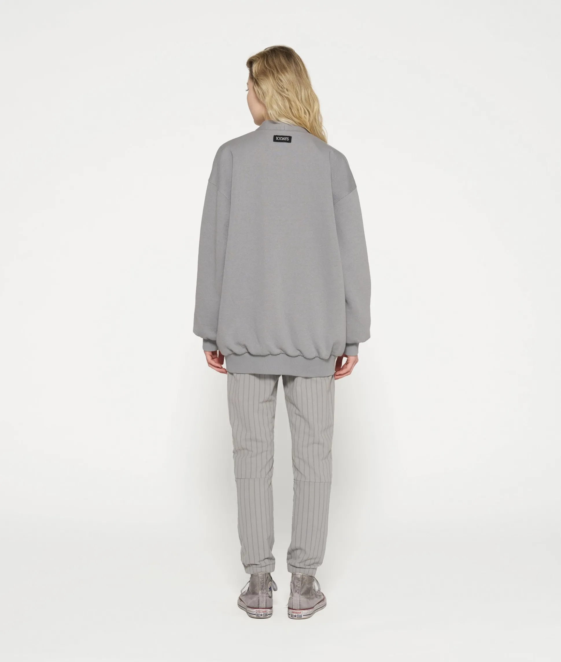 cropped jogger pinstripe