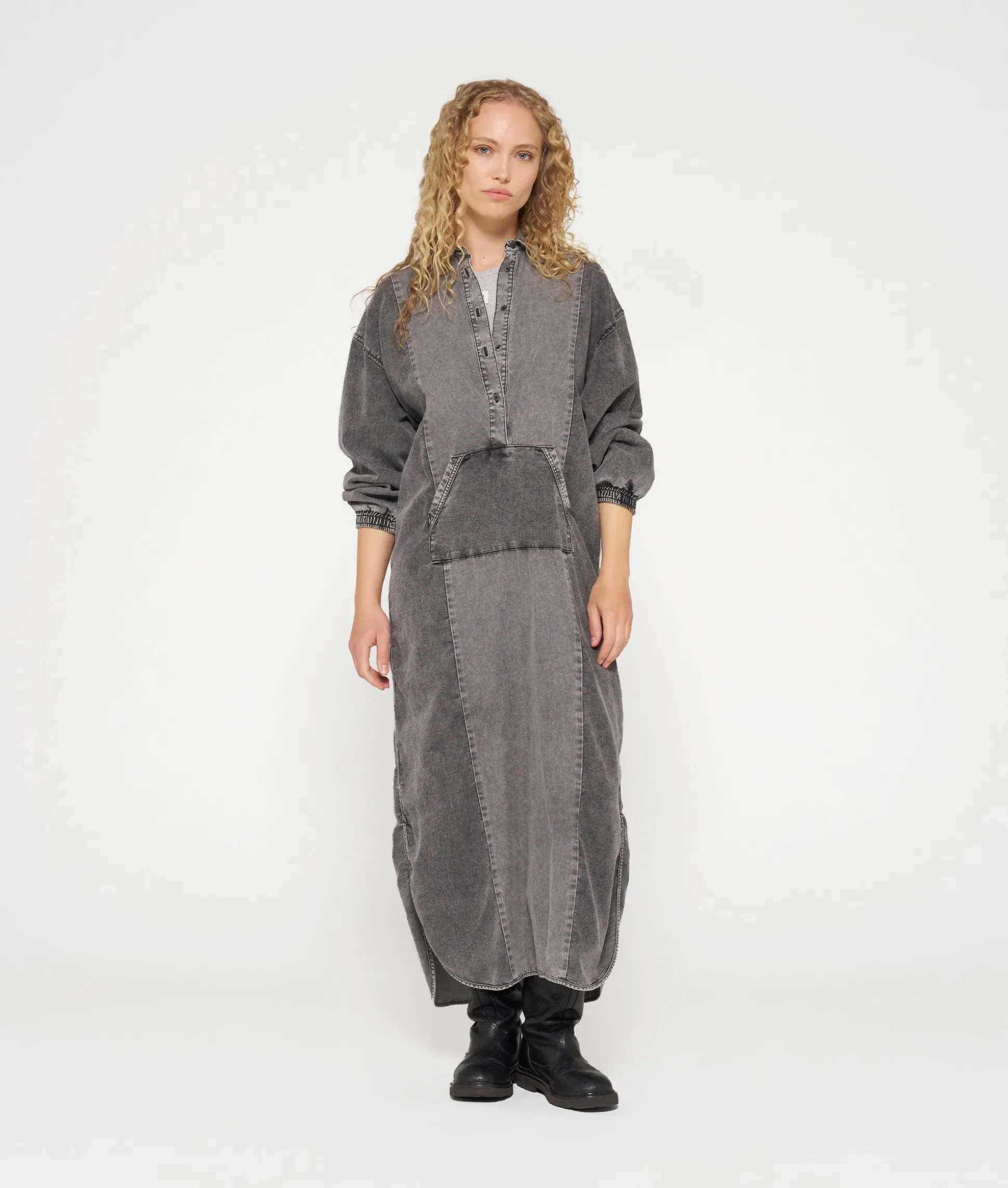 the Billie dress jog denim