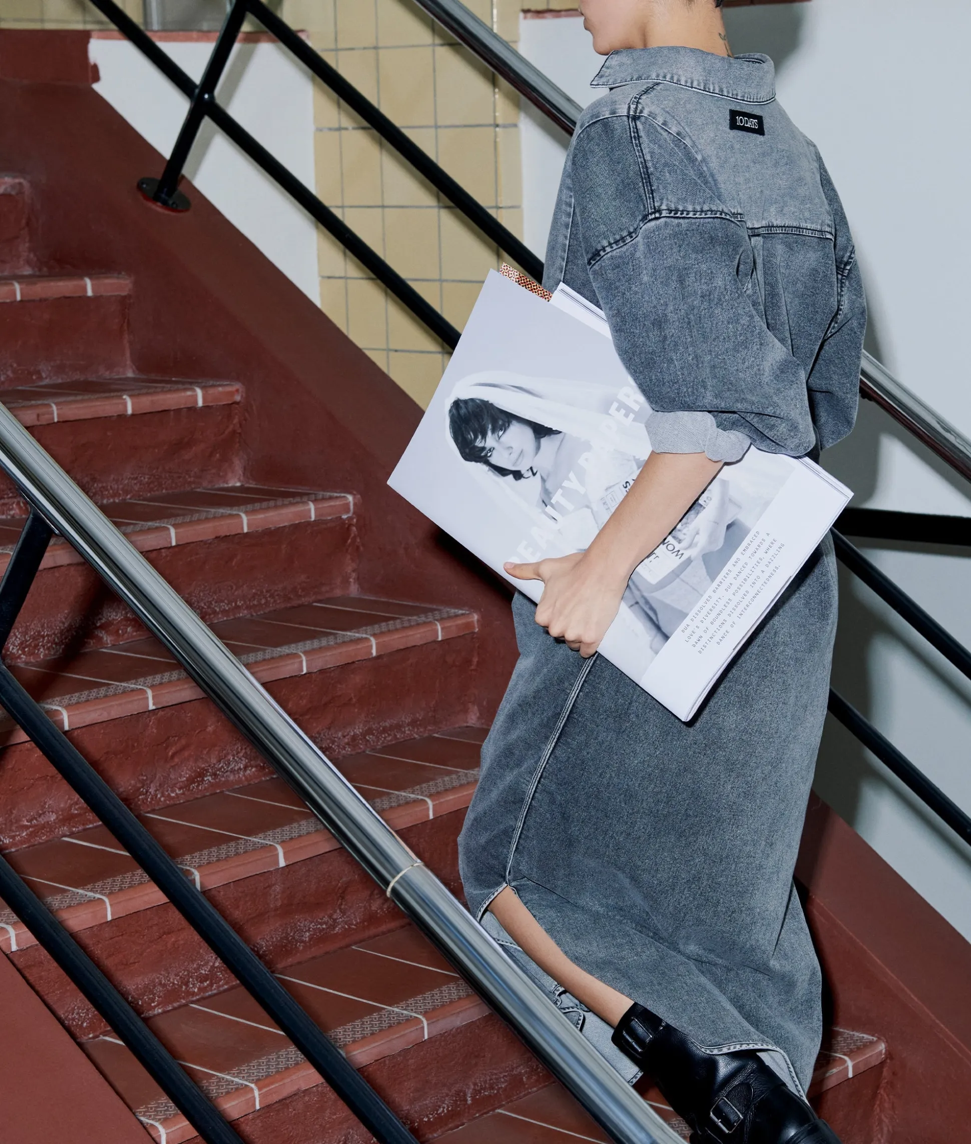 the Billie dress jog denim