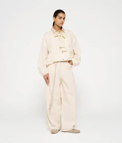 wide twill pants