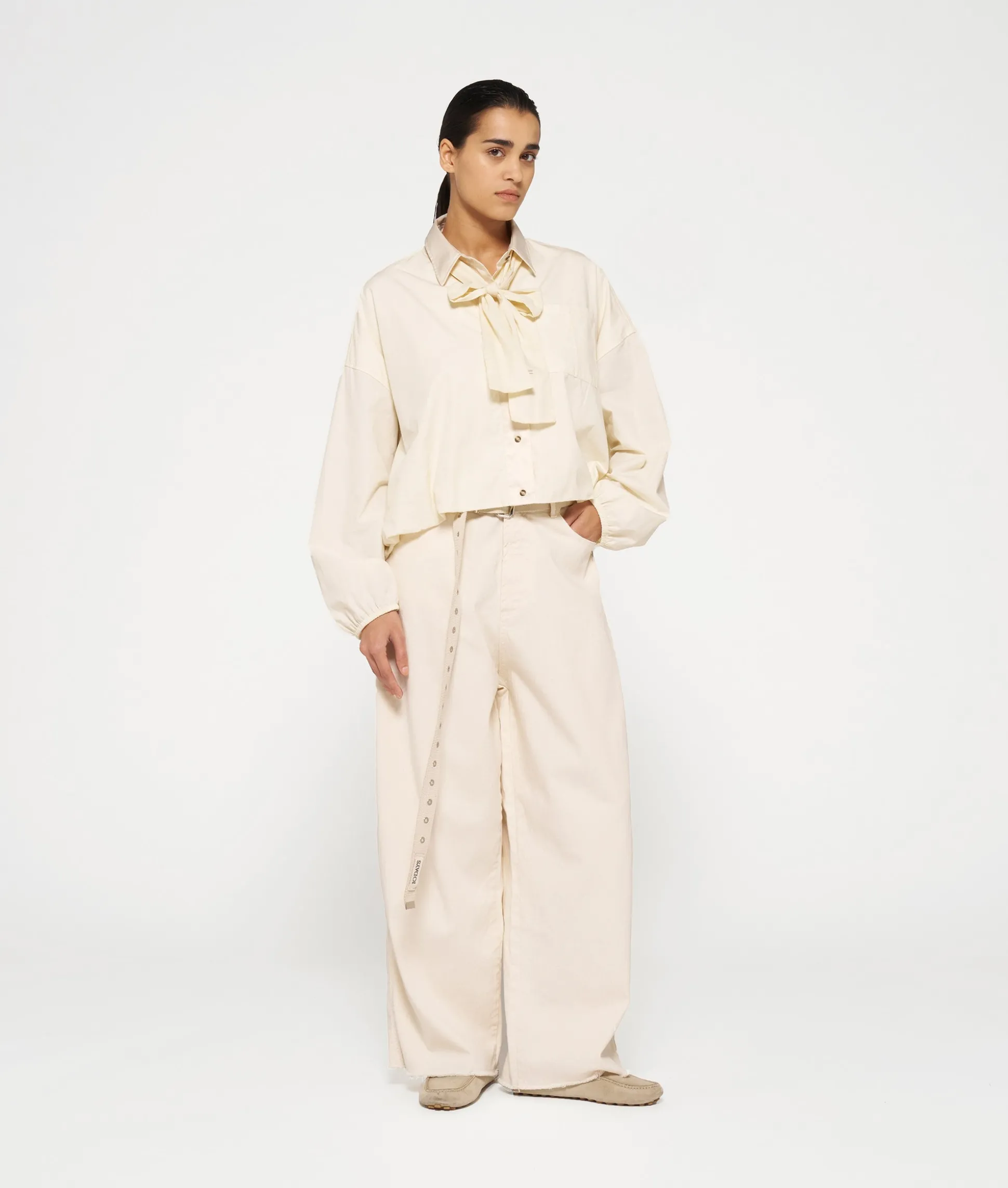 wide twill pants
