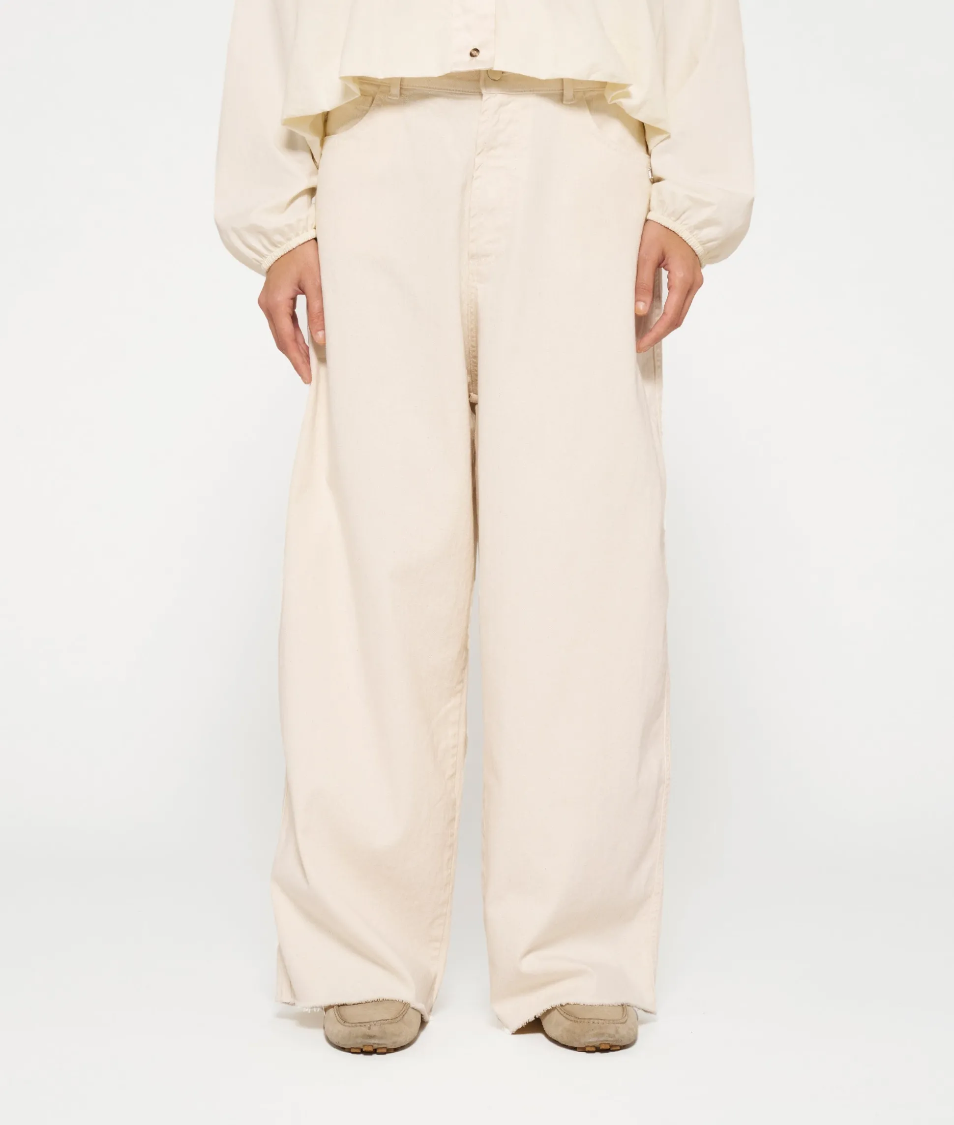wide twill pants